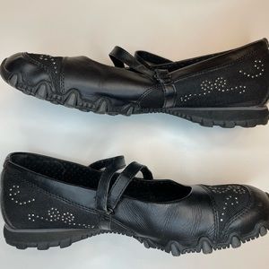 Skechers Black Mary Jane Shoes with Rhinestone Bling Size 7